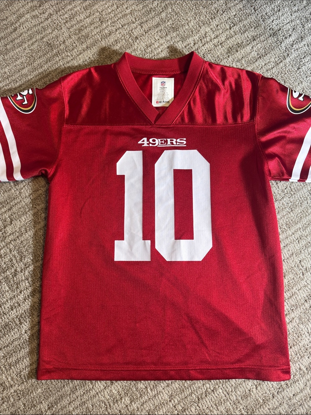 San Francisco 49ers youth jersey #10 Garoppolo boys NFL football large 12 14